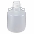 Globe Scientific Carboys, Round with Handles, LDPE, White PP Screwcap, 10 Liter, Molded Graduations 7250010